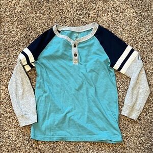Carter's Teal and Gray Long Sleeve Tee